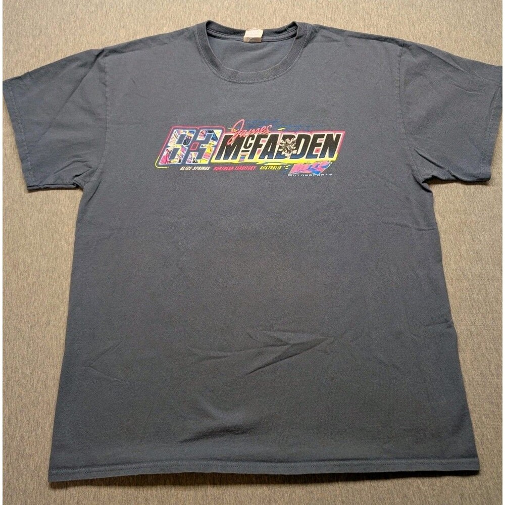James McFadden Speed Racer T Shirt Men’s Size XL Sprintcar Blue Gray